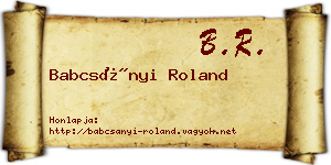 Babcsányi Roland névjegykártya