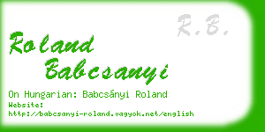 roland babcsanyi business card