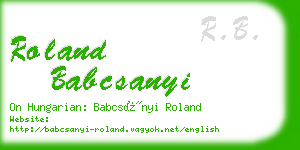 roland babcsanyi business card
